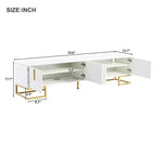 CLIHOME Modern TV Stand for TVs Up to 80, Media Console Table with Cabinets and Adjustable Shelves