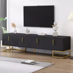 CLIHOME Modern TV Stand for TVs Up to 80, Media Console Table with Cabinets and Adjustable Shelves