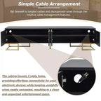 CLIHOME Modern TV Stand for TVs Up to 80, Media Console Table with Cabinets and Adjustable Shelves