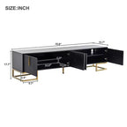 CLIHOME Modern TV Stand for TVs Up to 80, Media Console Table with Cabinets and Adjustable Shelves