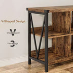 Storage Cube Organizer, Bookshelf with 8 Cubes C Farmhouse Console Table for Entryway, Living Room