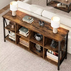 Storage Cube Organizer, Bookshelf with 8 Cubes C Farmhouse Console Table for Entryway, Living Room