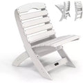 VINGLI Portable Adirondack Chairs, Folding Plastic Adirondack Chair for All Weathers, Capacity 350 LBS, White