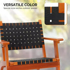 VINGLI Outdoor Armchair, All-Weather Wooden Patio Chair with Waterproof PE Woven Fabric for Lawn and Poolside