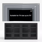 PexFix Credenza 31x62x16 con 4 Ante e Contenitore, Organizer Multiuso per Cucina Soggiorno Nero