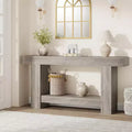 63 Console Table, 2-Tier Farmhouse Narrow Entryway Table , Sofa Table, Console Tables for Entryway