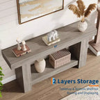 63 Console Table, 2-Tier Farmhouse Narrow Entryway Table , Sofa Table, Console Tables for Entryway