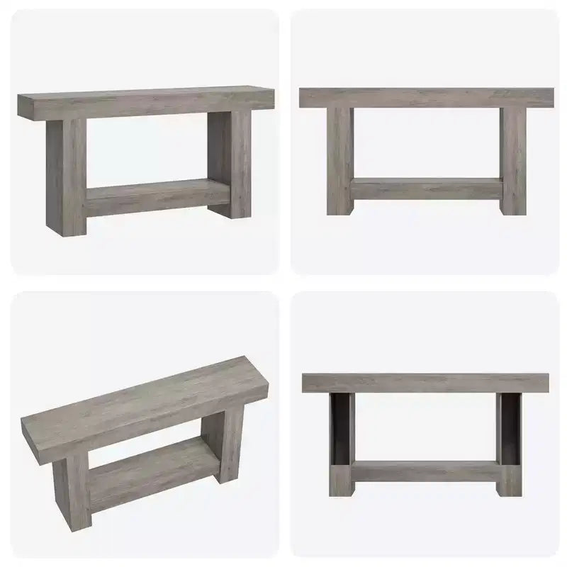 63 Console Table, 2-Tier Farmhouse Narrow Entryway Table , Sofa Table, Console Tables for Entryway