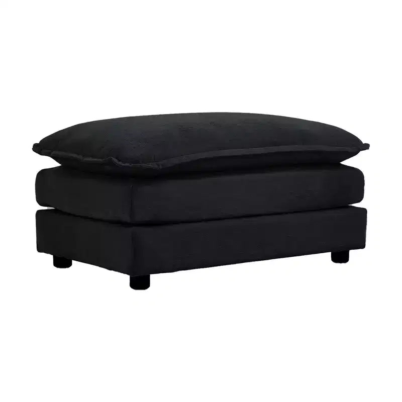 Divano Imbottito 4 Pezzi 1 Divano a 2 Posti e 2 Pouf 2 Posti Loveseat Lounge con Pouf in ciniglia Beige