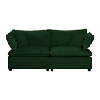 Divano Imbottito 4 Pezzi 1 Divano a 2 Posti e 2 Pouf 2 Posti Loveseat Lounge con Pouf in ciniglia Beige