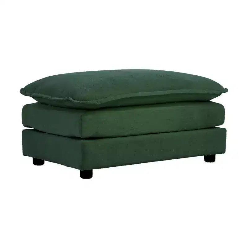 Divano Imbottito 4 Pezzi 1 Divano a 2 Posti e 2 Pouf 2 Posti Loveseat Lounge con Pouf in ciniglia Beige