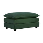 Divano Imbottito 4 Pezzi 1 Divano a 2 Posti e 2 Pouf 2 Posti Loveseat Lounge con Pouf in ciniglia Beige