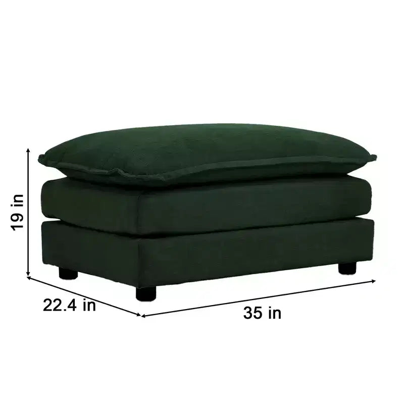 Divano Imbottito 4 Pezzi 1 Divano a 2 Posti e 2 Pouf 2 Posti Loveseat Lounge con Pouf in ciniglia Beige