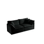 Divano Imbottito 4 Pezzi 1 Divano a 2 Posti e 2 Pouf 2 Posti Loveseat Lounge con Pouf in ciniglia Beige