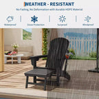 Rocking Adirondack Chairs, Folding Adirondack Rocking Chair With Footrest, Adirondack RockingChair Outdoor With Retractable Ottoman and Cup Holder