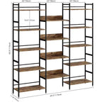 GustoWave 5-Tier Bookshelf and Bookcases,Industrial Style Book Shelf Open Display Shelves for Living Room Home Office