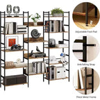 GustoWave 5-Tier Bookshelf and Bookcases,Industrial Style Book Shelf Open Display Shelves for Living Room Home Office