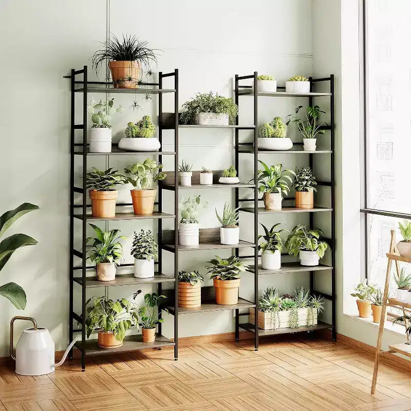 GustoWave 5-Tier Bookshelf and Bookcases,Industrial Style Book Shelf Open Display Shelves for Living Room Home Office