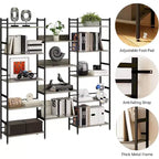 GustoWave 5-Tier Bookshelf and Bookcases,Industrial Style Book Shelf Open Display Shelves for Living Room Home Office