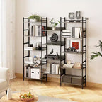 GustoWave 5-Tier Bookshelf and Bookcases,Industrial Style Book Shelf Open Display Shelves for Living Room Home Office