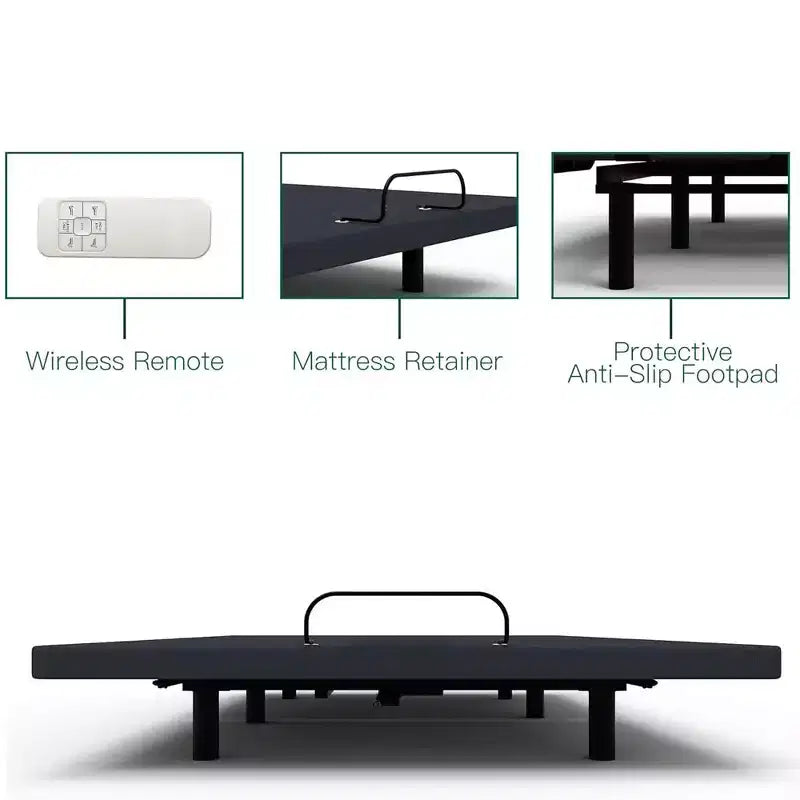 Struttura letto regolabile Dyonery, elevazione testa e piedi, altezza gambe regolabile, letto a gravità zero, memoria preimpostata, dimensioni Twin XL/full size/queen size