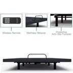Struttura letto regolabile Dyonery, elevazione testa e piedi, altezza gambe regolabile, letto a gravità zero, memoria preimpostata, dimensioni Twin XL/full size/queen size