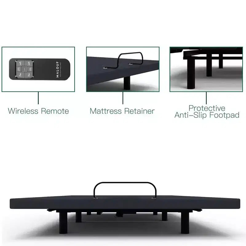 Struttura letto regolabile Dyonery, elevazione testa e piedi, altezza gambe regolabile, letto a gravità zero, memoria preimpostata, dimensioni Twin XL/full size/queen size