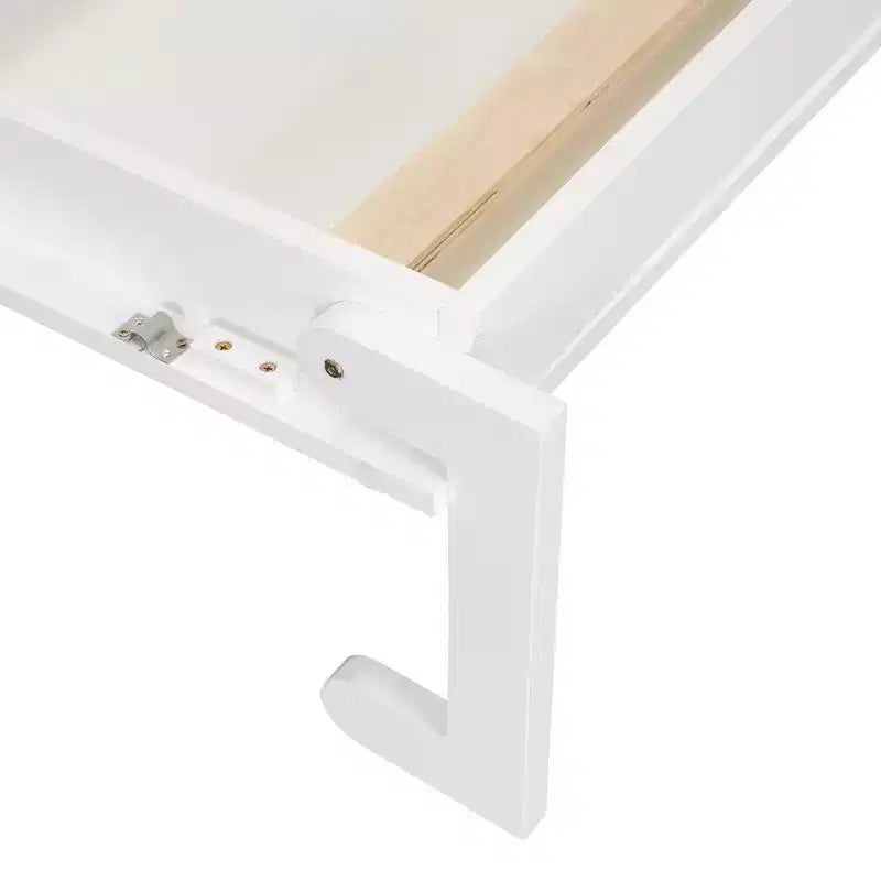 ModernLuxe Full/Queen Size Murphy Bed with Closet, Drawers & Table - Wall Bed for Small Spaces, White
