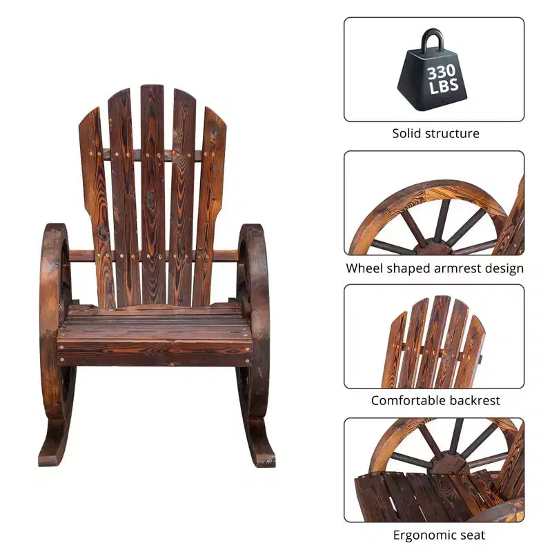 Karl Home | Wagon-inspired Solid Wood Outdoor Rocking Chair