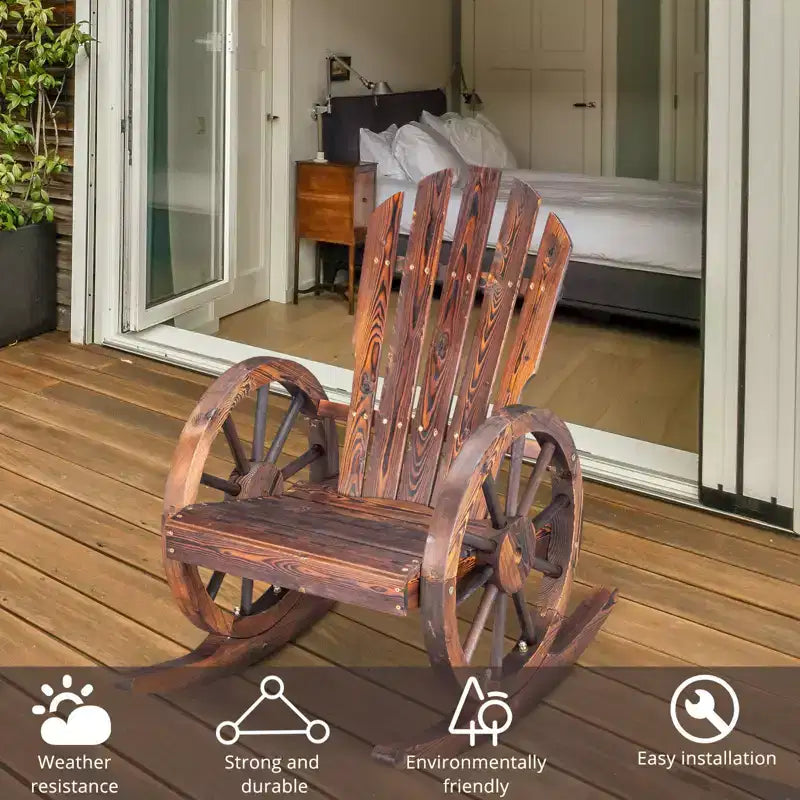 Karl Home | Wagon-inspired Solid Wood Outdoor Rocking Chair