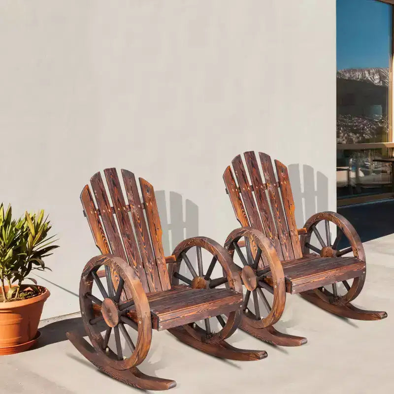 Karl Home | Wagon-inspired Solid Wood Outdoor Rocking Chair