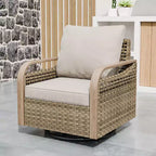 EAGLE PEAK Rocking Chair, Swivel Rocker, Rattan Patio Furniture, 1 Chair