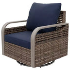 EAGLE PEAK Rocking Chair, Swivel Rocker, Rattan Patio Furniture, 1 Chair