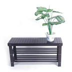 Bamboo Shoe Rack with Seat - 3-Tier Storage Bench, 90cm Multi-Functional Organizer for Entryway, Hallway & Closet