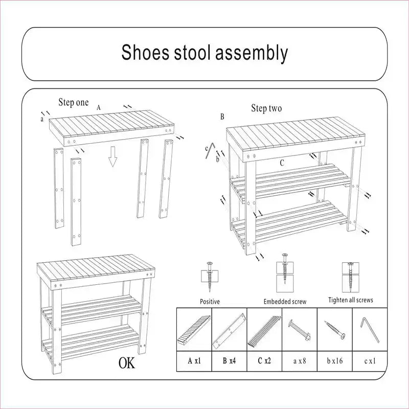 Bamboo Shoe Rack with Seat - 3-Tier Storage Bench, 90cm Multi-Functional Organizer for Entryway, Hallway & Closet