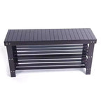 Bamboo Shoe Rack with Seat - 3-Tier Storage Bench, 90cm Multi-Functional Organizer for Entryway, Hallway & Closet