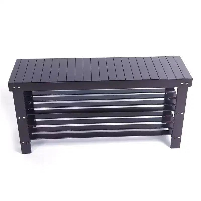 Bamboo Shoe Rack with Seat - 3-Tier Storage Bench, 90cm Multi-Functional Organizer for Entryway, Hallway & Closet