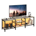 GustoWave Mobile TV Grande per TV Fino a 75 Pollici, Centro di Intrattenimento con Presa Elettrica e Ripiani Aperti a 3 Livelli