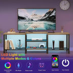 GustoWave Mobile TV Grande per TV Fino a 75 Pollici, Centro di Intrattenimento con Presa Elettrica e Ripiani Aperti a 3 Livelli