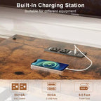 GustoWave Mobile TV Grande per TV Fino a 75 Pollici, Centro di Intrattenimento con Presa Elettrica e Ripiani Aperti a 3 Livelli