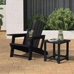 Set WestinTrends Azura 2 Pezzi Sedia da Giardino Adirondack in Plastica HDPE con Tavolino Laterale da 18, Nero