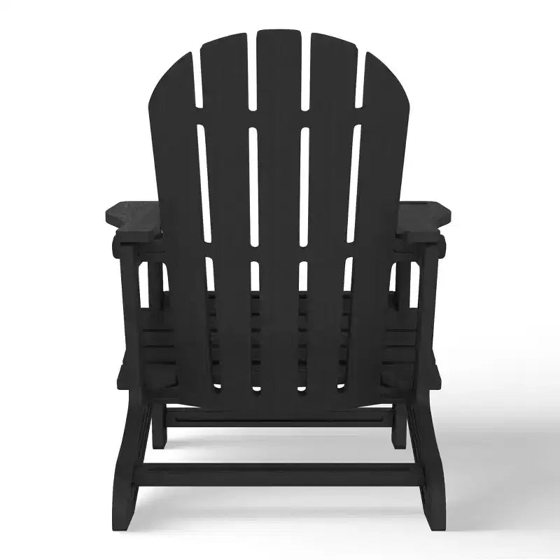 Set WestinTrends Azura 2 Pezzi Sedia da Giardino Adirondack in Plastica HDPE con Tavolino Laterale da 18, Nero
