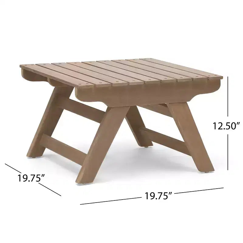 GDFStudio Cartagena Outdoor Acacia Wood 3 Piece Adirondack Chair Chat Set