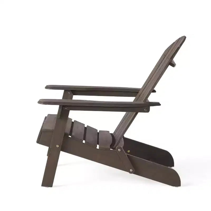 GDFStudio Cartagena Outdoor Acacia Wood 3 Piece Adirondack Chair Chat Set