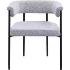 Meridian Furniture, Sedia da pranzo Malin in tessuto Bouclé grigio, set da 2