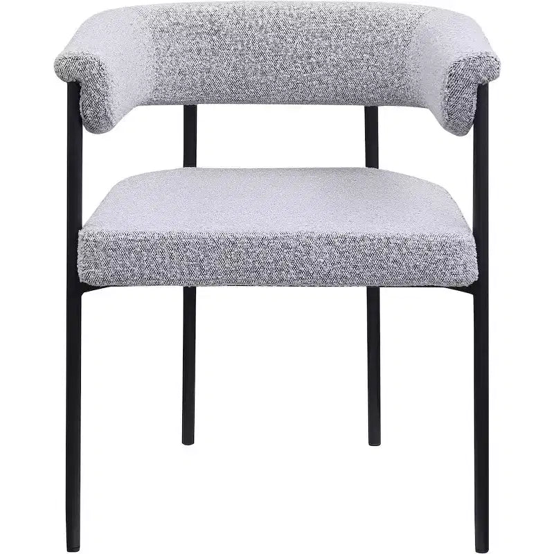 Meridian Furniture, Sedia da pranzo Malin in tessuto Bouclé grigio, set da 2