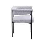 Meridian Furniture, Sedia da pranzo Malin in tessuto Bouclé grigio, set da 2