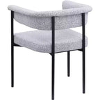 Meridian Furniture, Sedia da pranzo Malin in tessuto Bouclé grigio, set da 2