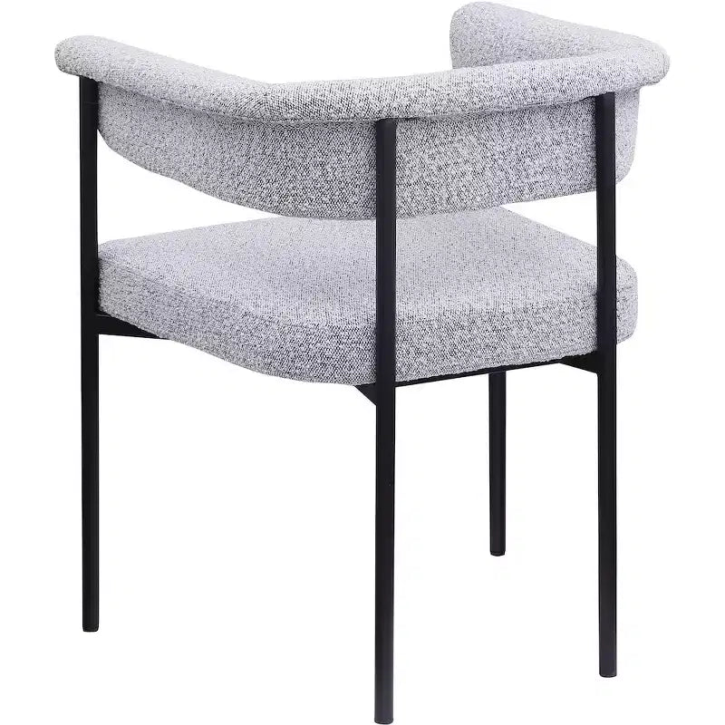 Meridian Furniture, Sedia da pranzo Malin in tessuto Bouclé grigio, set da 2