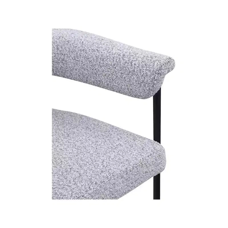 Meridian Furniture, Sedia da pranzo Malin in tessuto Bouclé grigio, set da 2